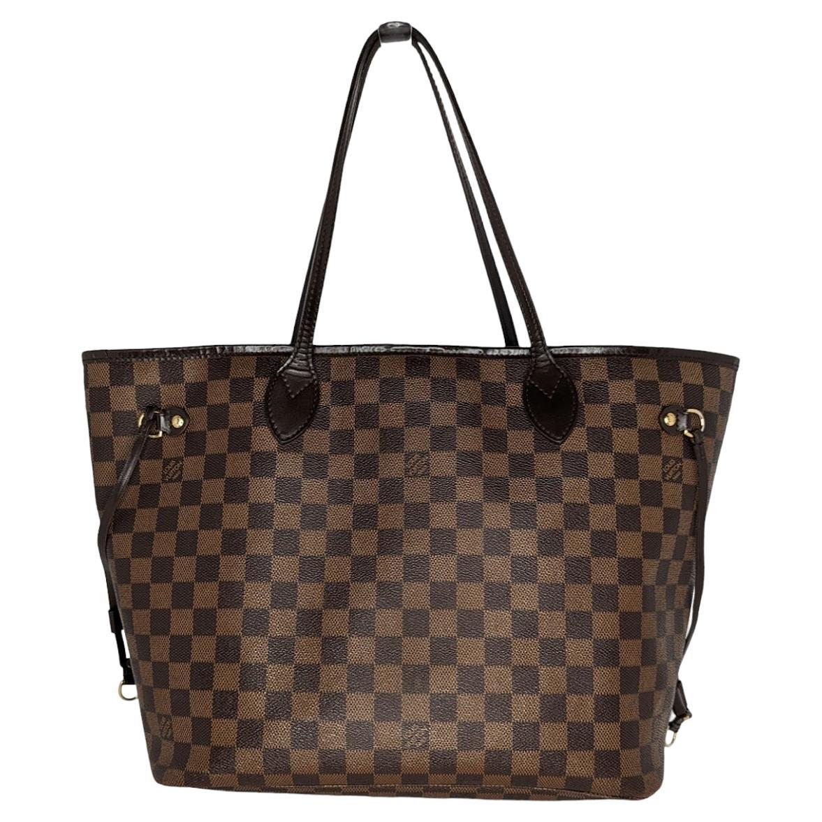 LV Style Neverfull MM Tote Damier Ebene detail 2
