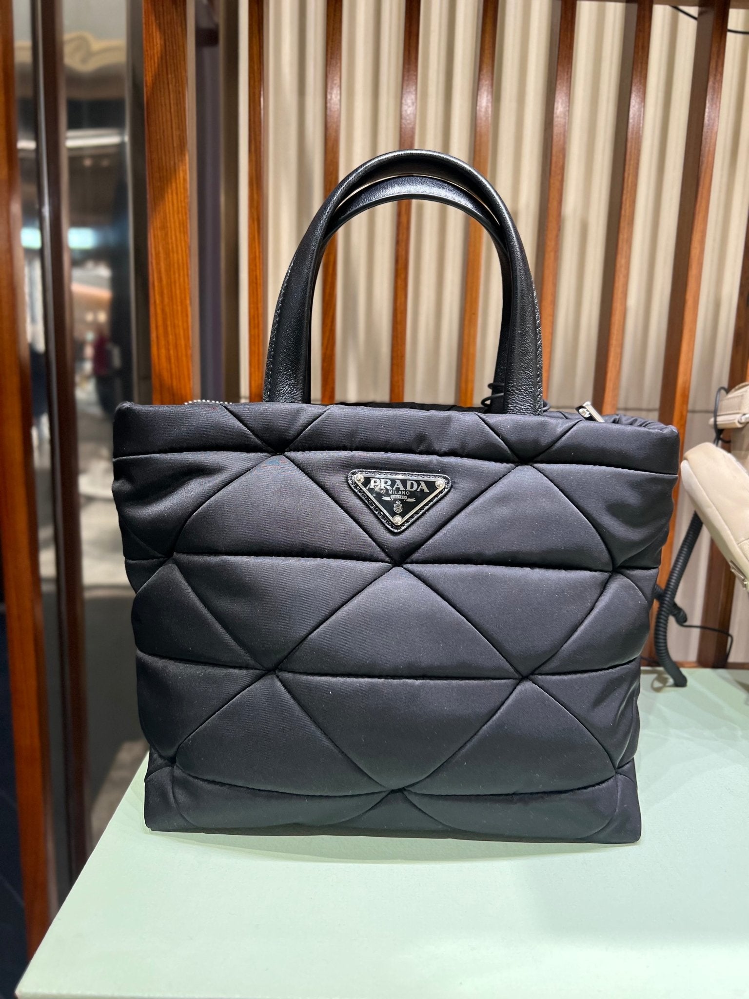Prada Style Cassette Padded 43 Caviar Black detail 2