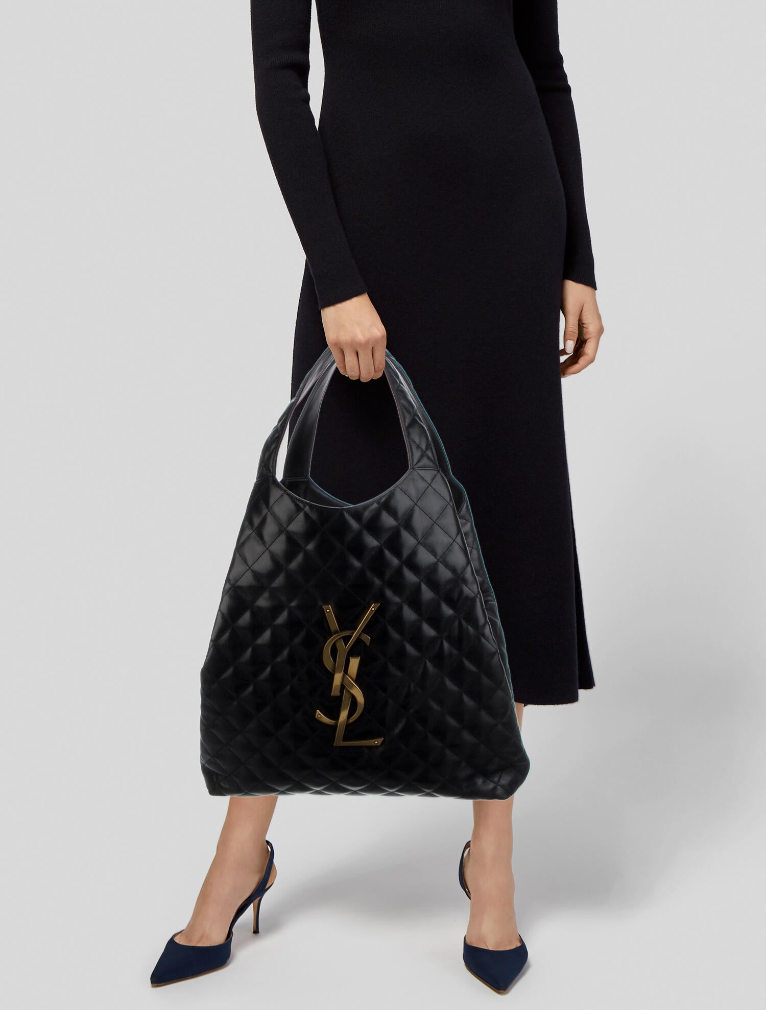 YSL Style Monogram Tote 54 Fondant detail 3