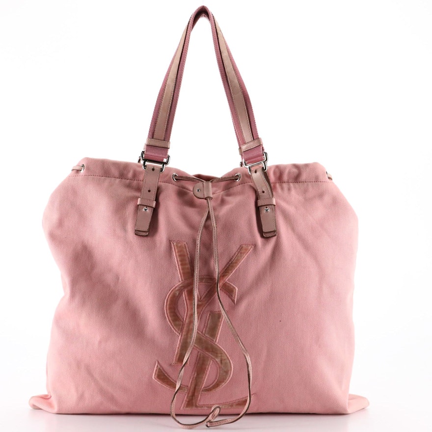 YSL Style Monogram Tote 54 Fondant detail 4