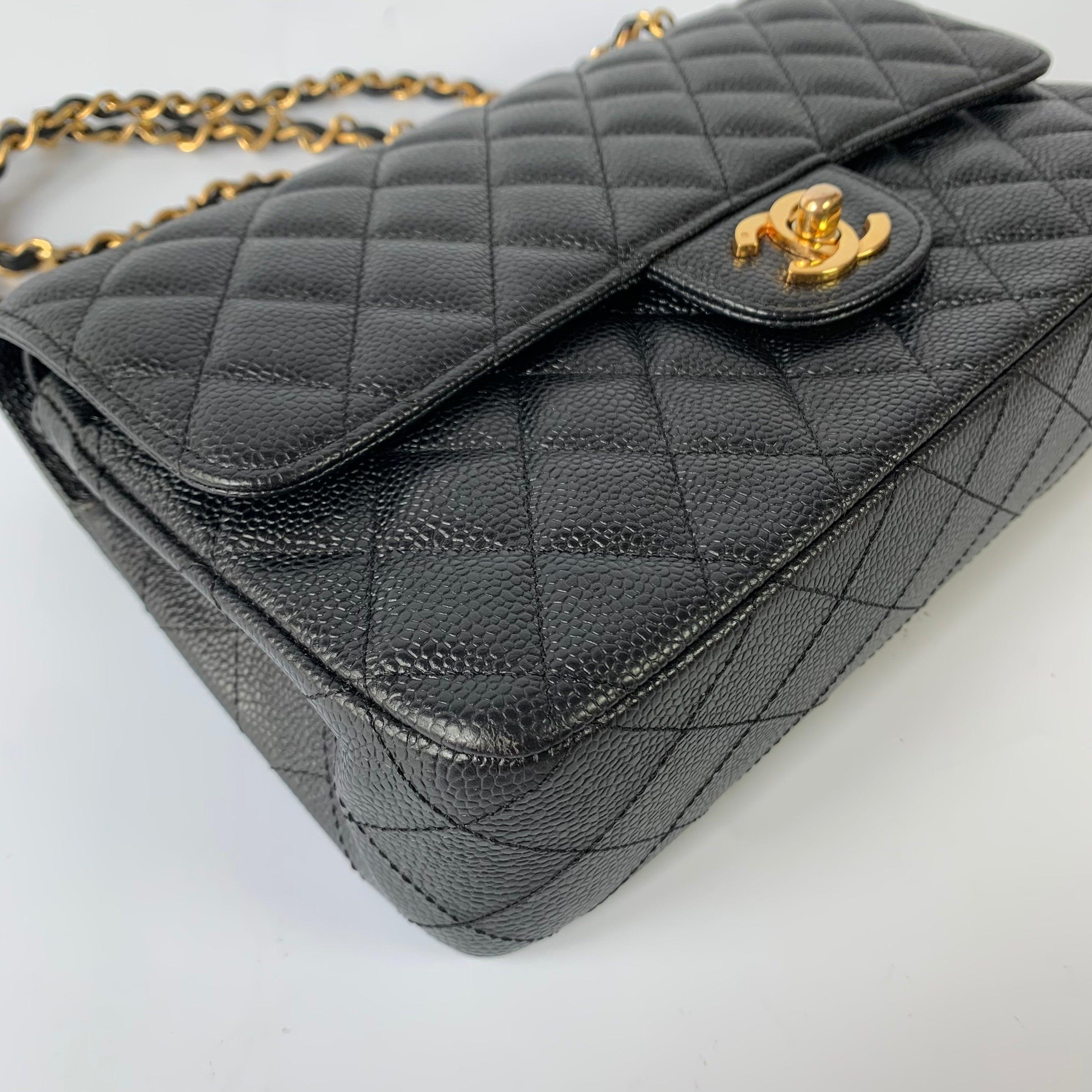 C Style Classic Flap Medium Caviar Black / Gold detail 3