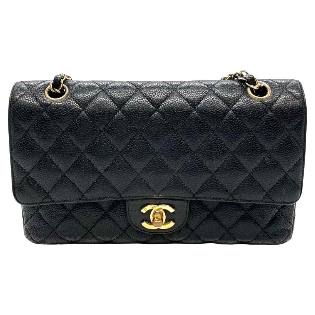 C Style Classic Flap Medium Caviar Black / Gold detail 4