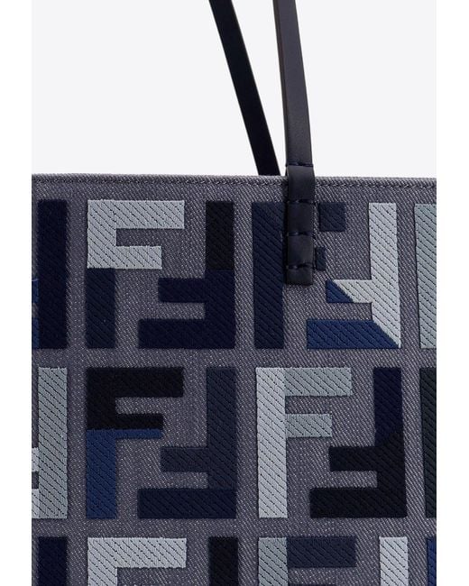 Fendi Style Monogram Tote 114 Bleu Nuit detail 2