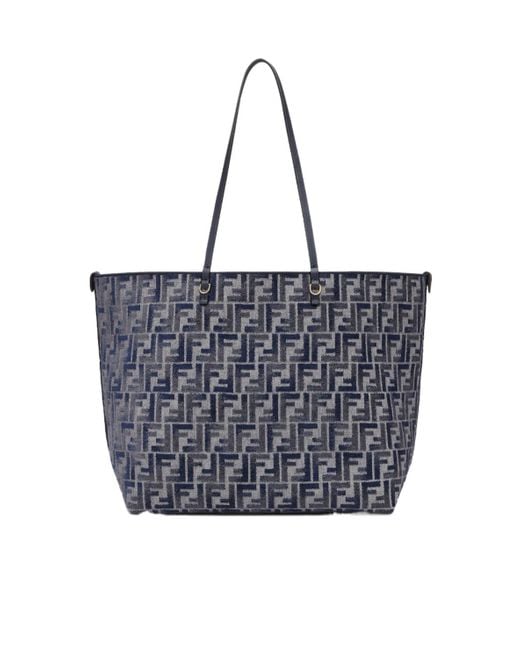 Fendi Style Monogram Tote 114 Bleu Nuit detail 4
