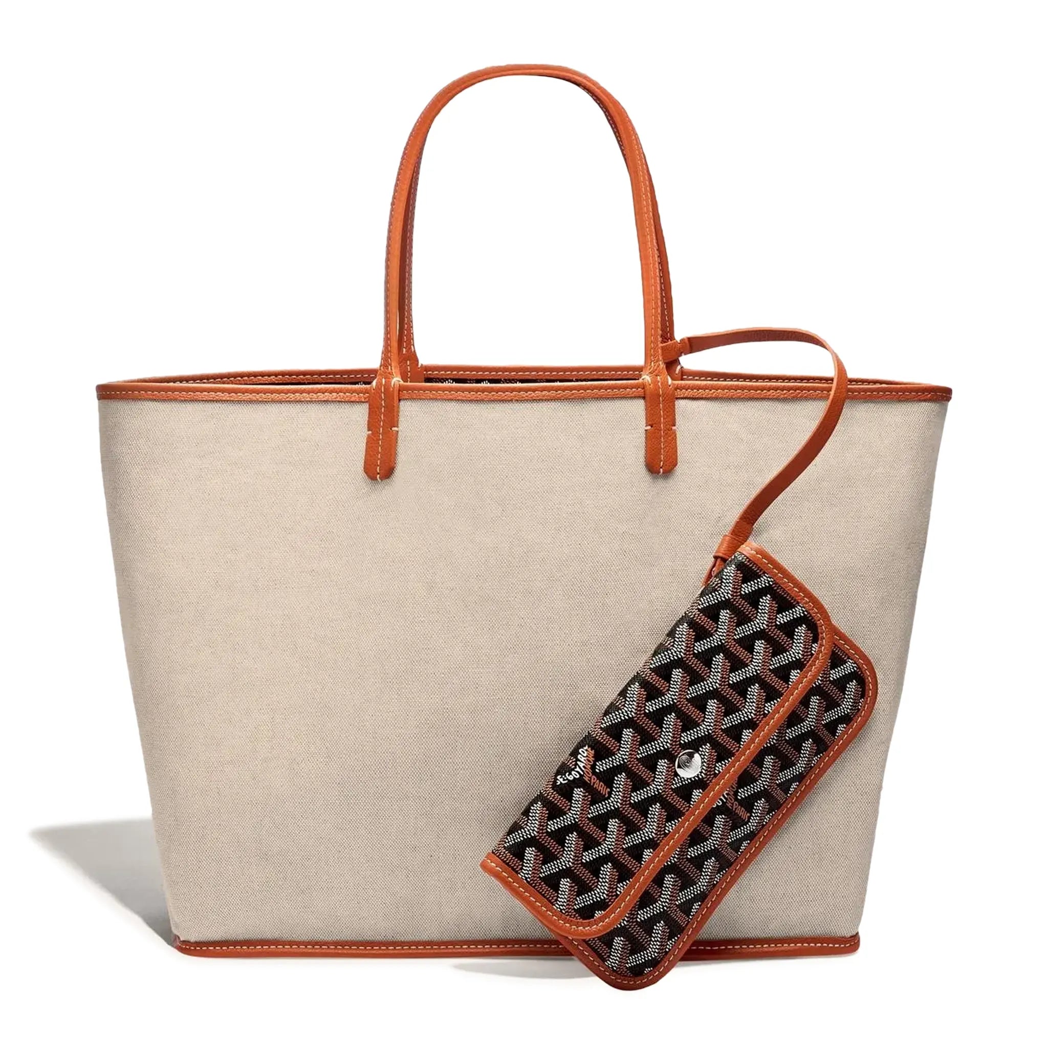 Goyard Style Saint Louis PM Tote Black / Tan detail 2
