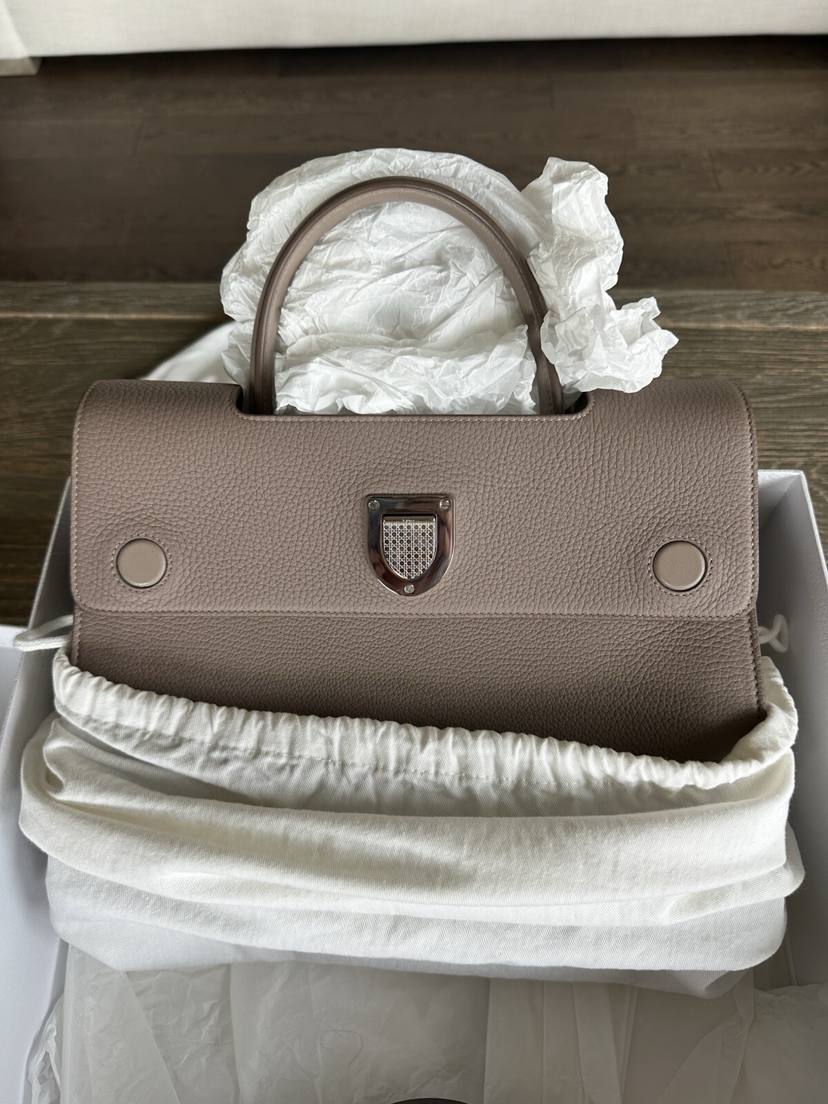 Dior Style Boy Bag 129 Etoupe detail 2