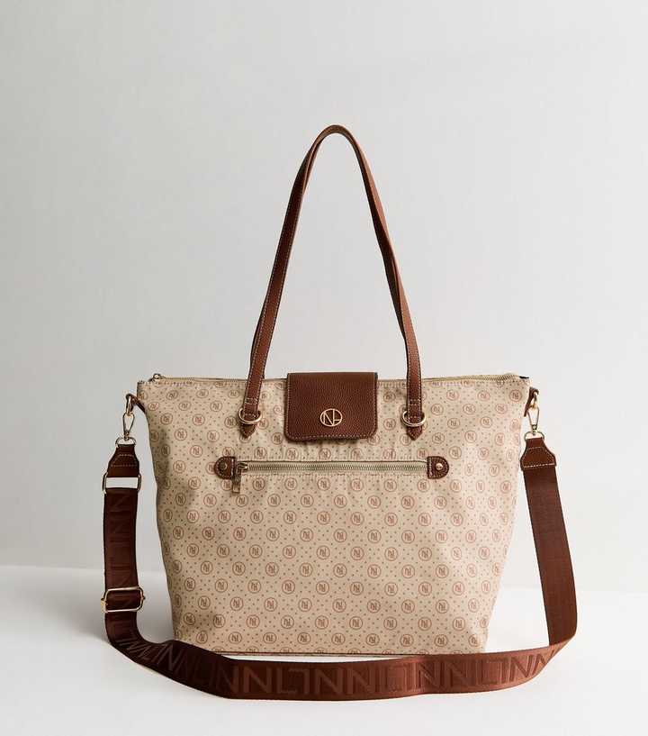 H Style Book Tote 132 Brown Monogram detail 2