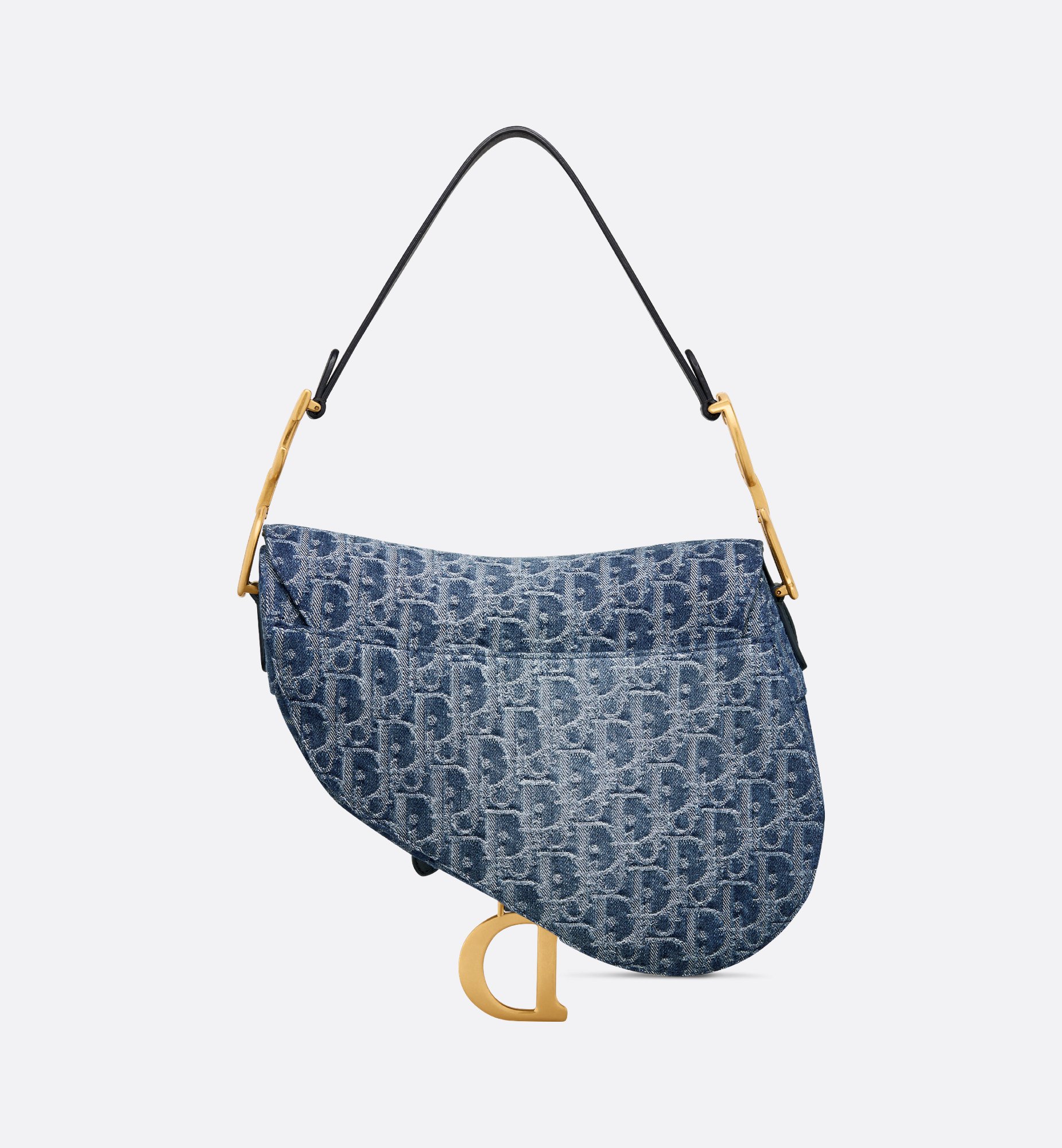 Dior Style Saddle Bag Oblique Blue detail 3