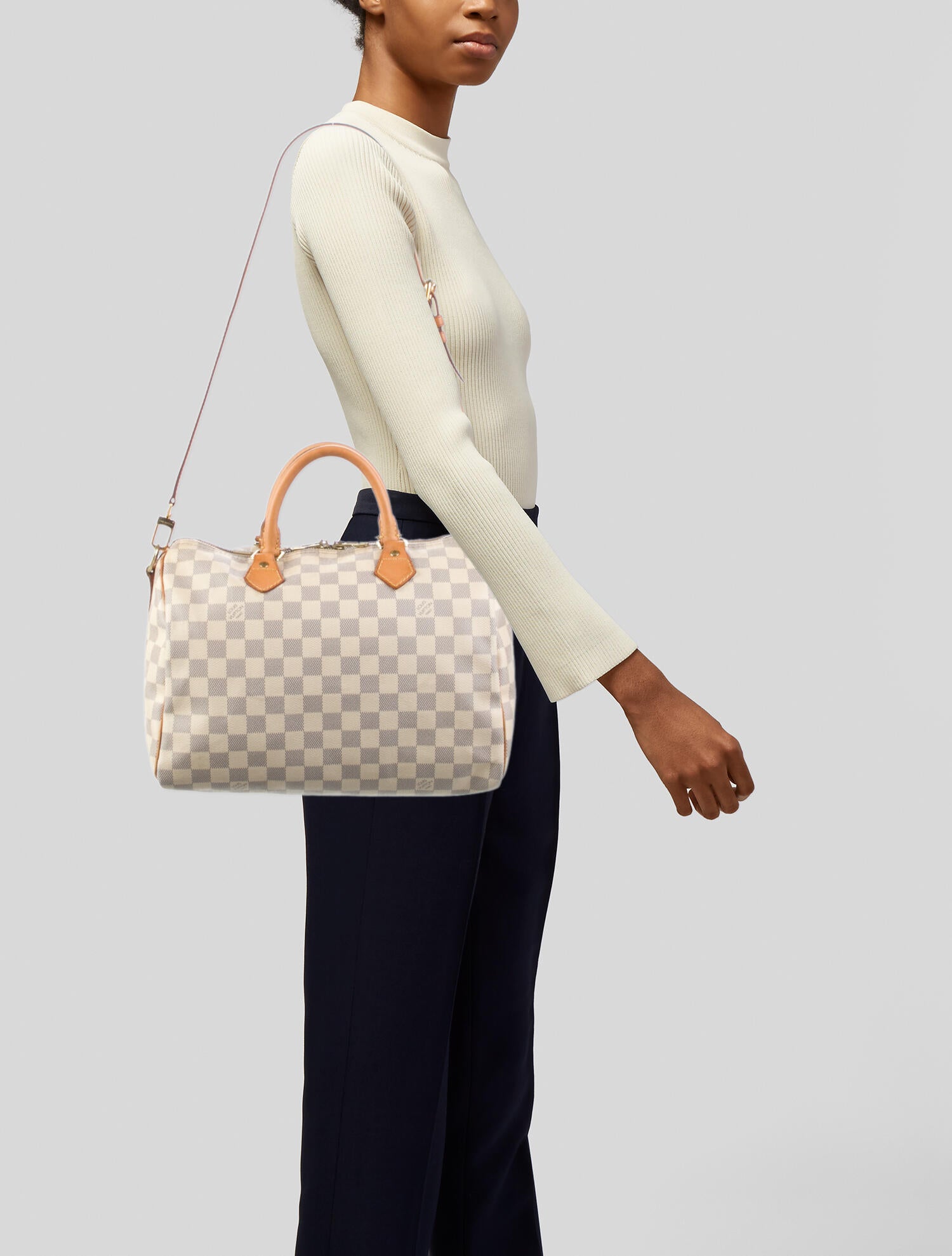 Fendi Style Damier Speedy 183 Ivory detail 4