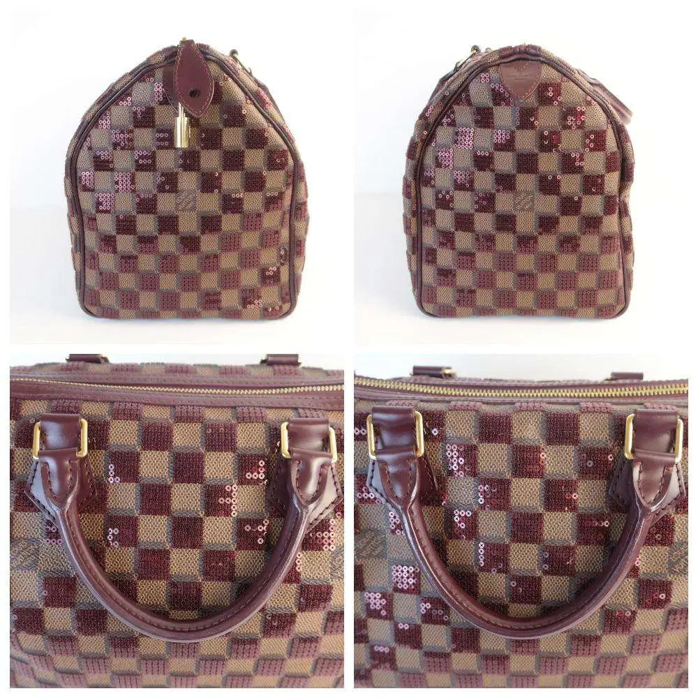 Gucci Style Damier Speedy 203 Bordeaux detail 4