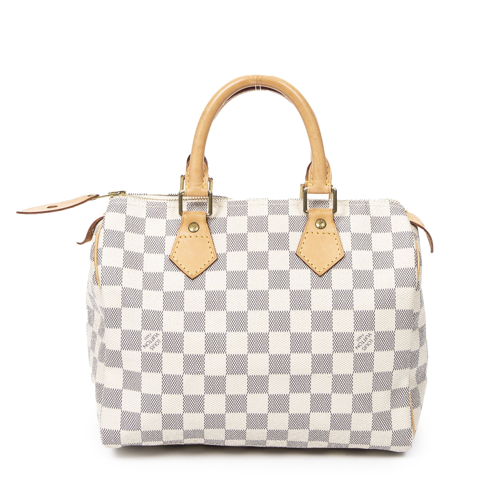 Goyard Style Damier Speedy 205 Ivory detail 2
