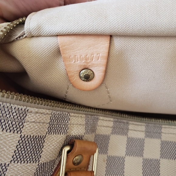 Goyard Style Damier Speedy 205 Ivory detail 4