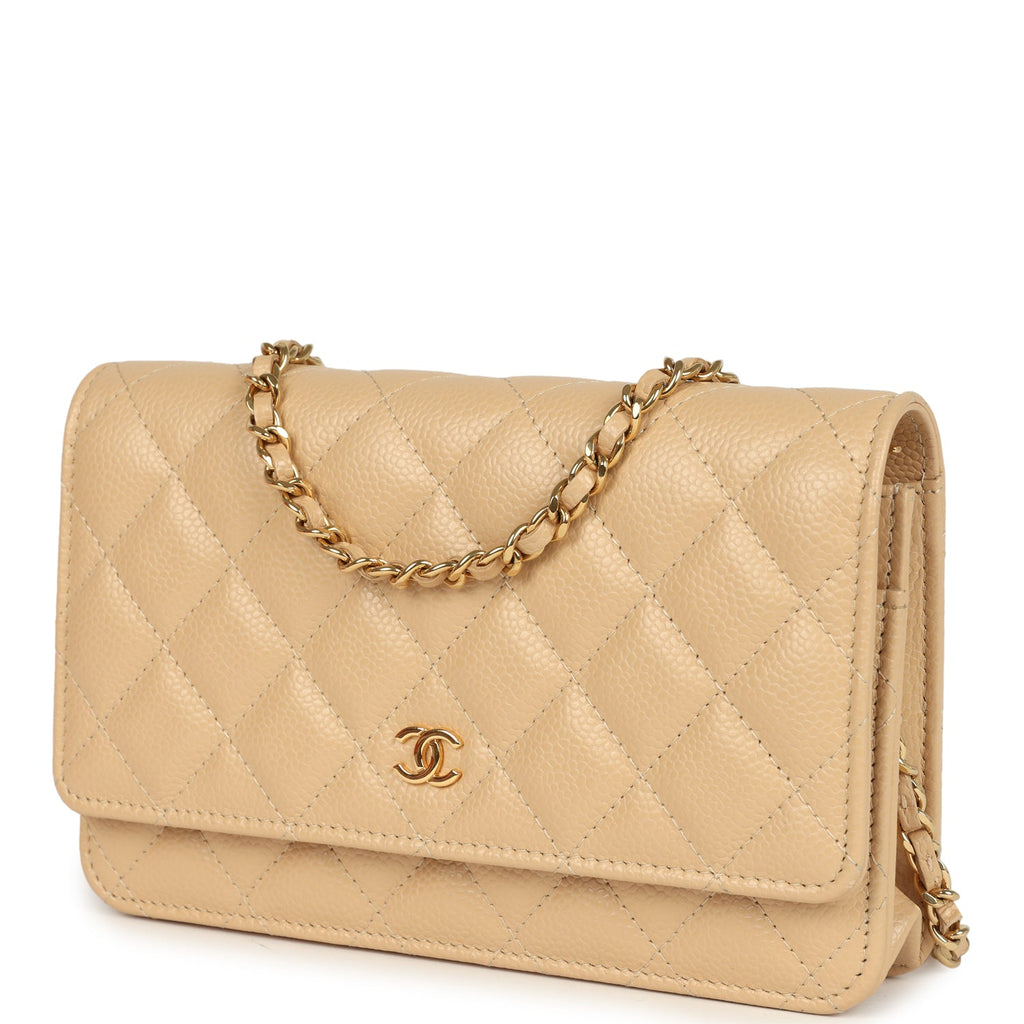 C Style Woc Classic Wallet On Chain Caviar Beige detail 2