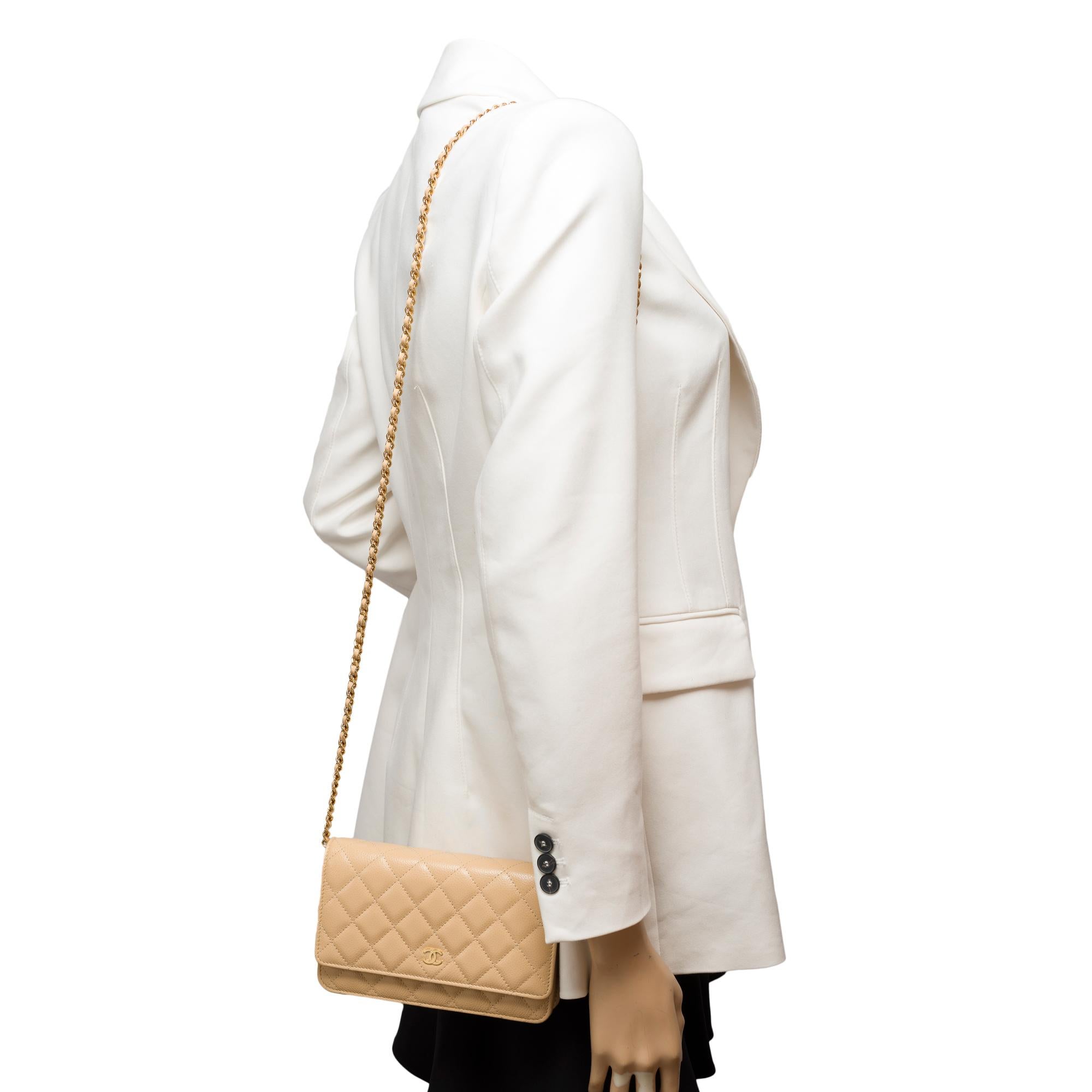 C Style Woc Classic Wallet On Chain Caviar Beige detail 4