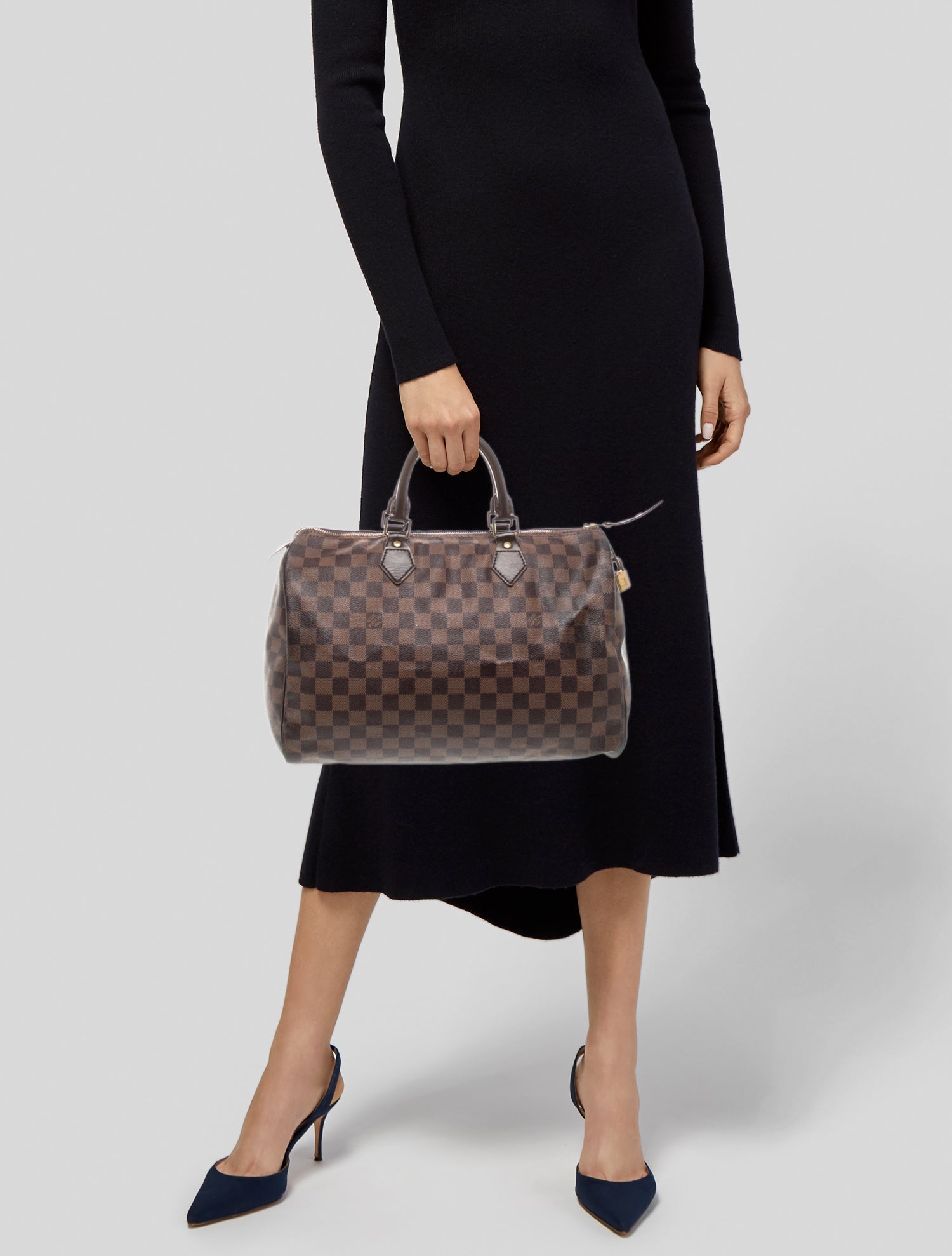 Balenciaga Style Damier Speedy 236 Brown Monogram detail 3