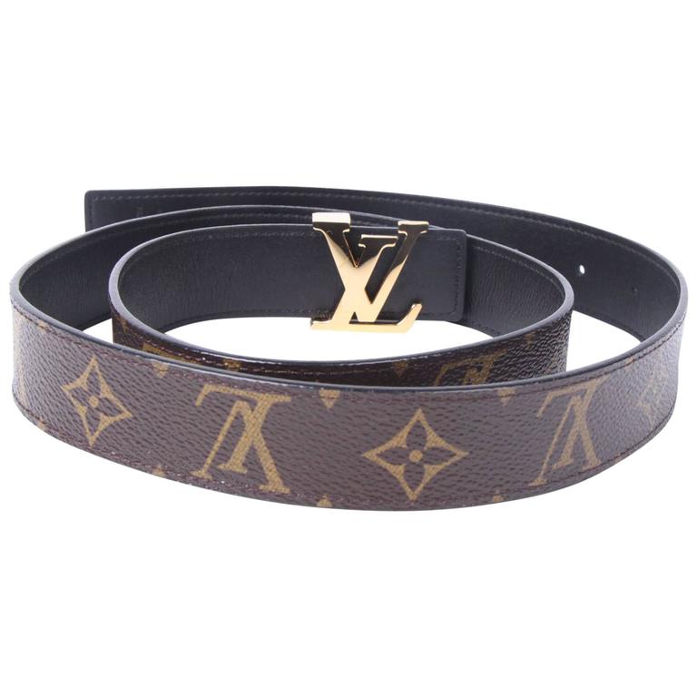 LV Style Intreccio Belt 26 Reversible Black/Brown detail 2