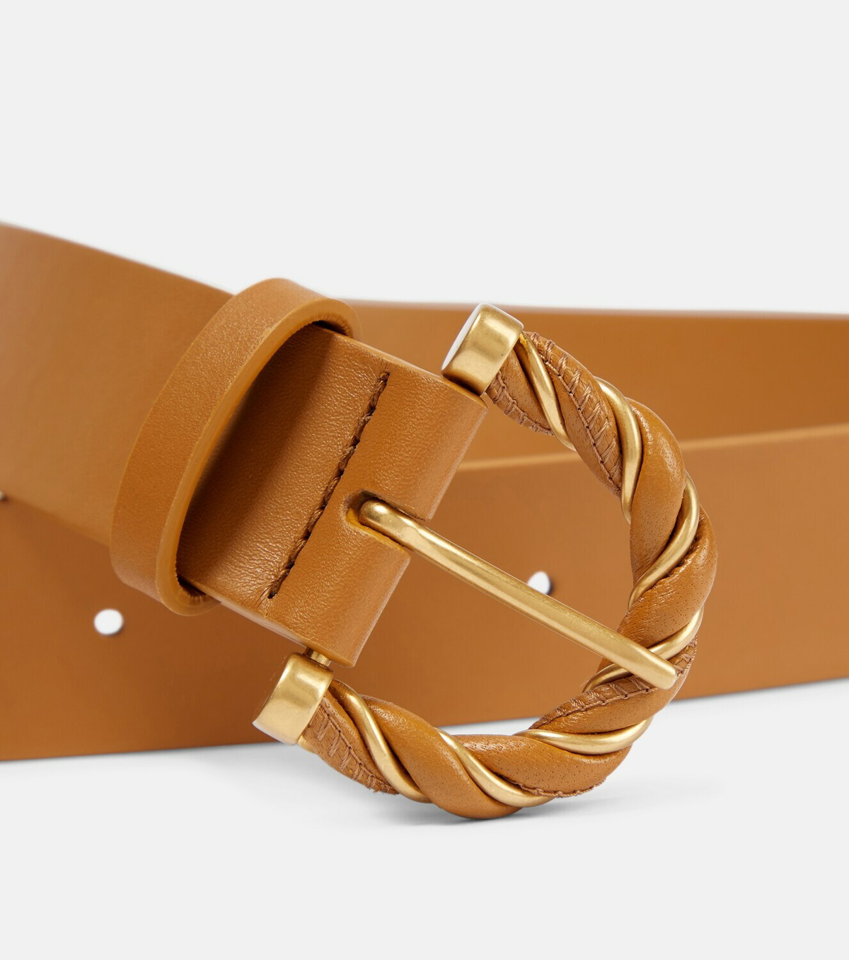 Bottega Style Chain Detail Belt 28 Tan detail 2