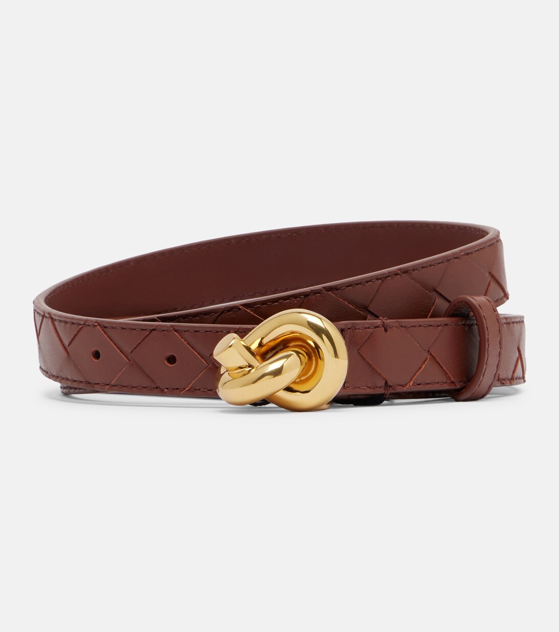 Bottega Style Chain Detail Belt 28 Tan detail 3