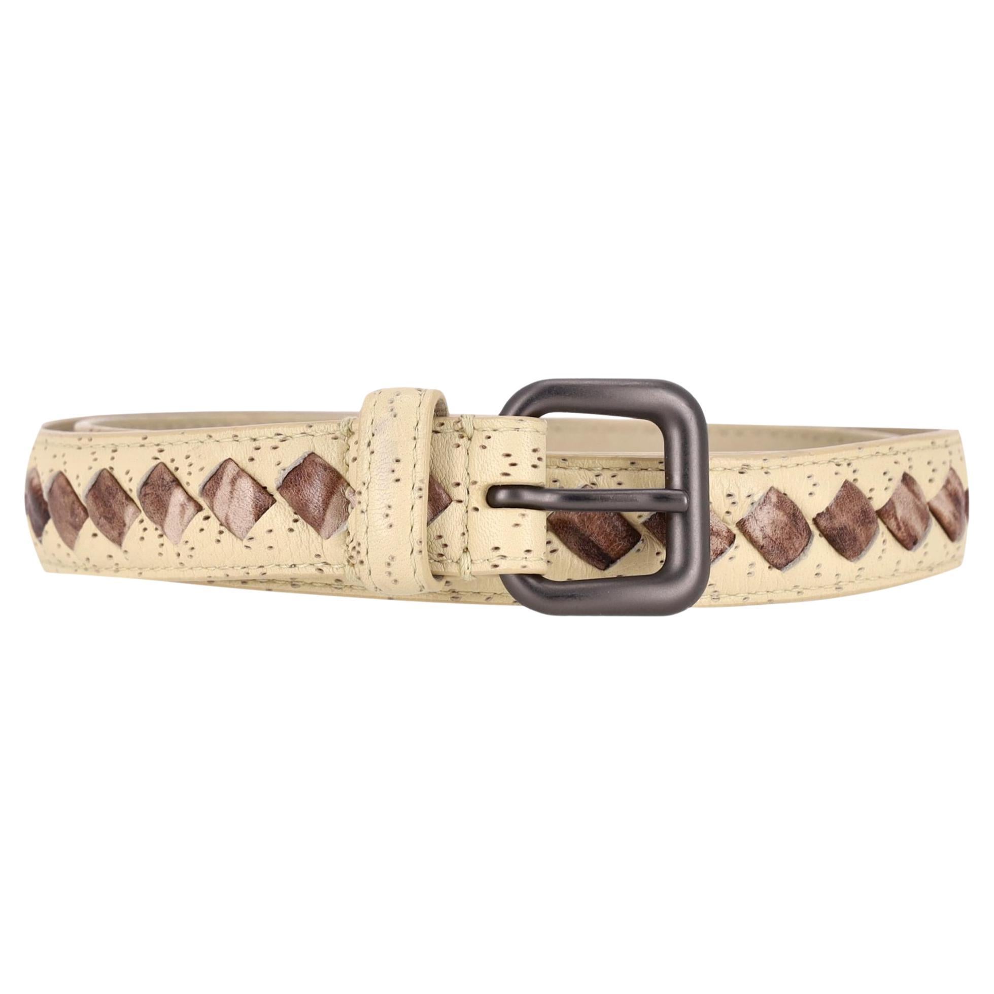 Bottega Style Chain Detail Belt 28 Tan detail 4