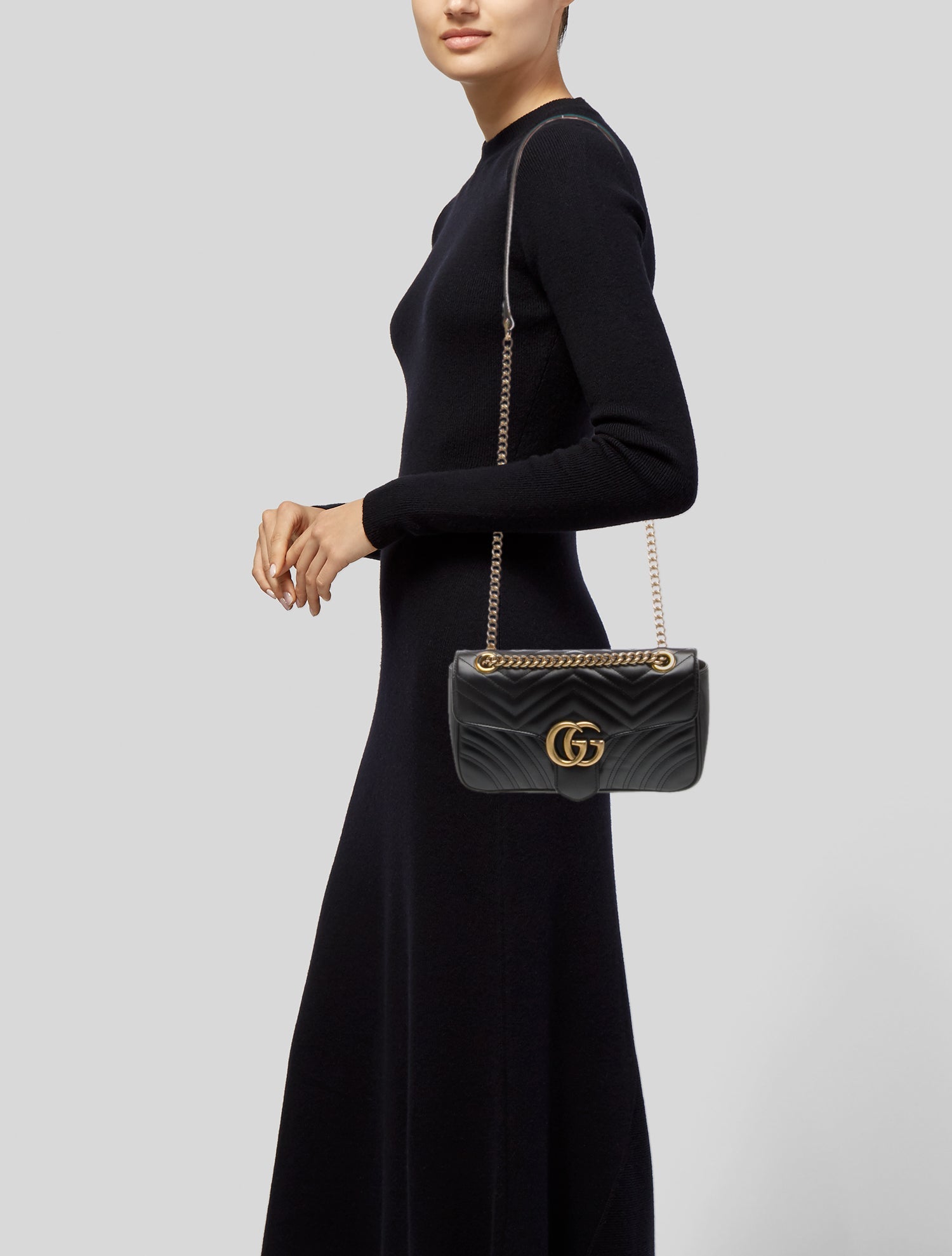 Gucci Style GG Marmont Double G Black detail 4