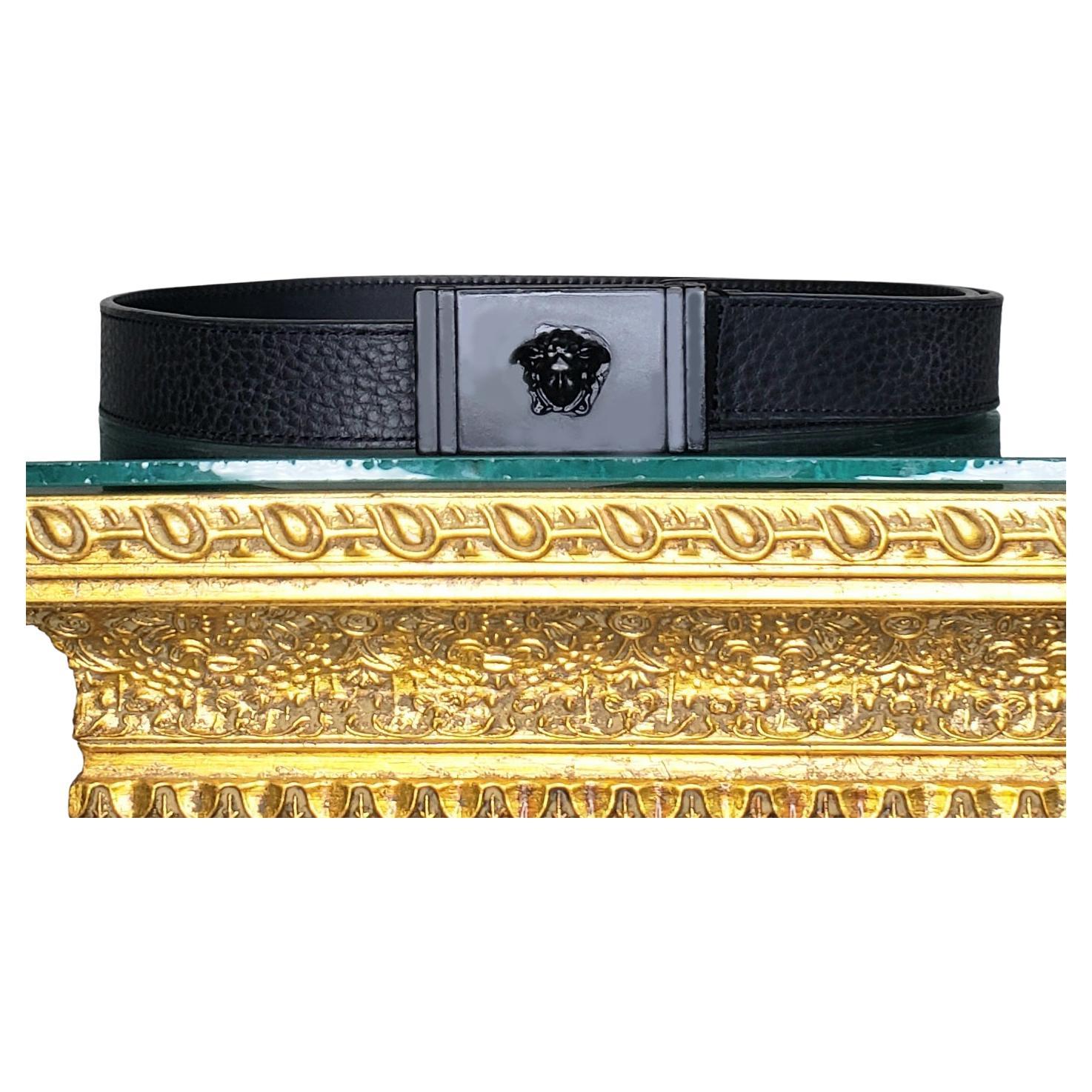 Versace Style Medusa Belt 32 Black detail 2