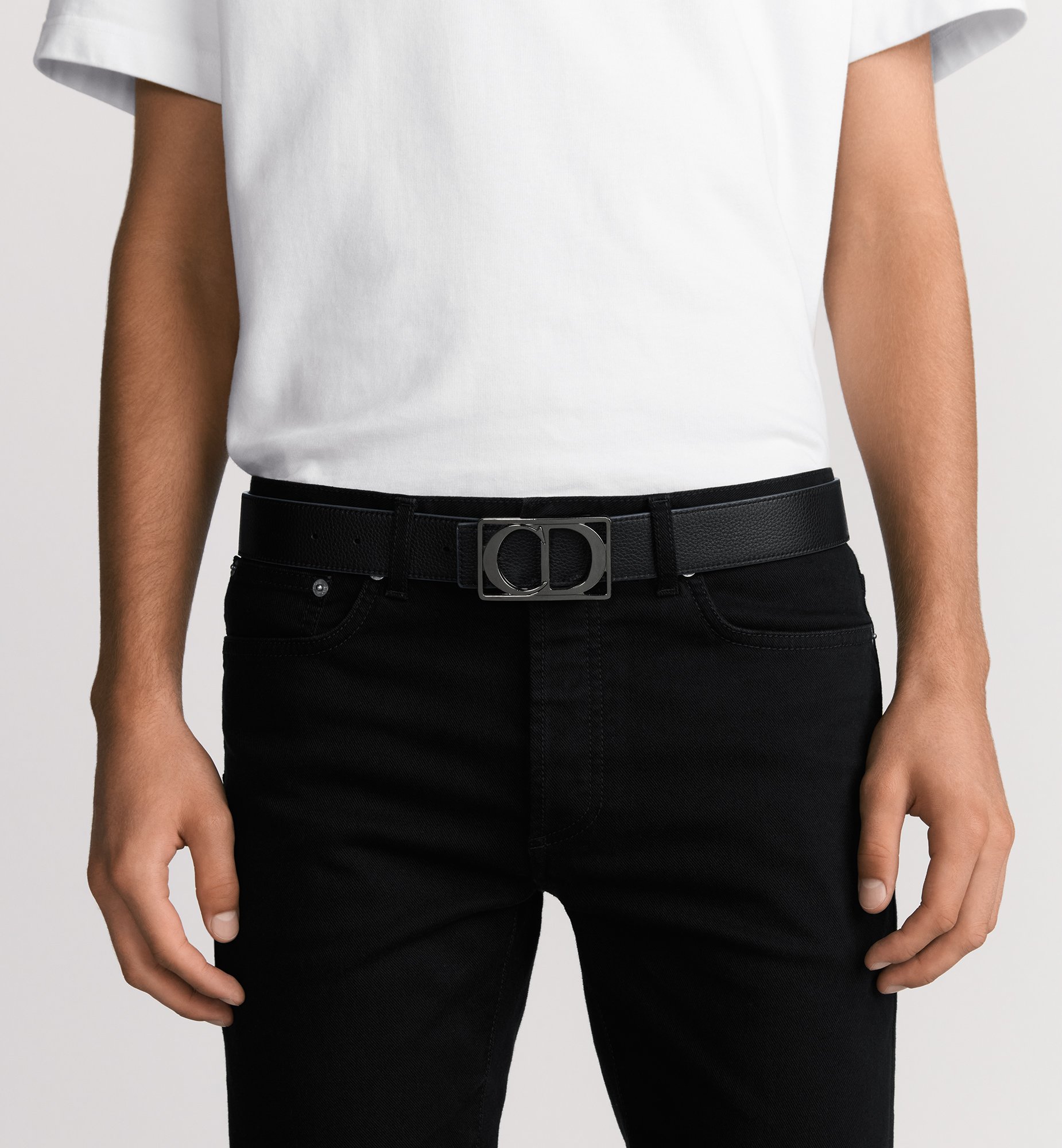 Dior Style H Buckle Belt 34 White detail 2