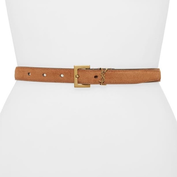 YSL Style Intreccio Belt 35 Tan detail 2