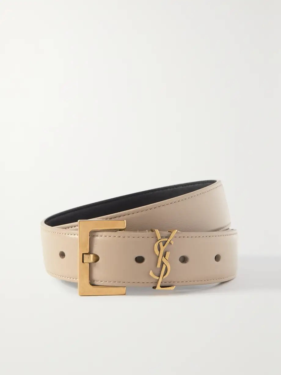 YSL Style Intreccio Belt 35 Tan detail 4