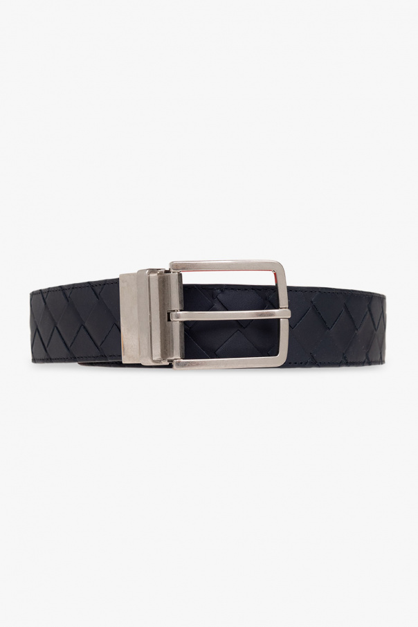 Bottega Style Initials Reversible Belt 36 Navy detail 2