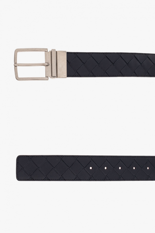 Bottega Style Initials Reversible Belt 36 Navy detail 3