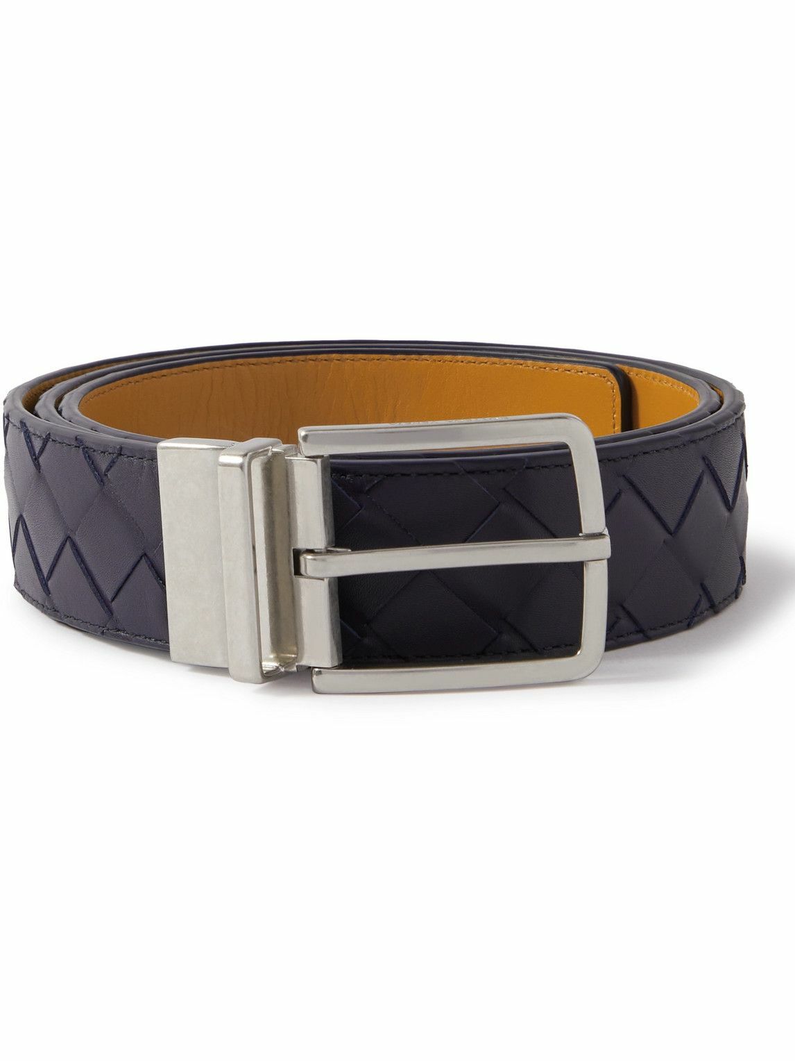 Bottega Style Initials Reversible Belt 36 Navy detail 4