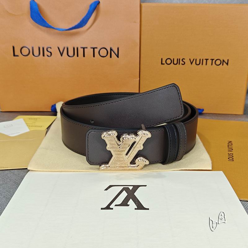 LV Style Chain Detail Belt 38 Bordeaux detail 2