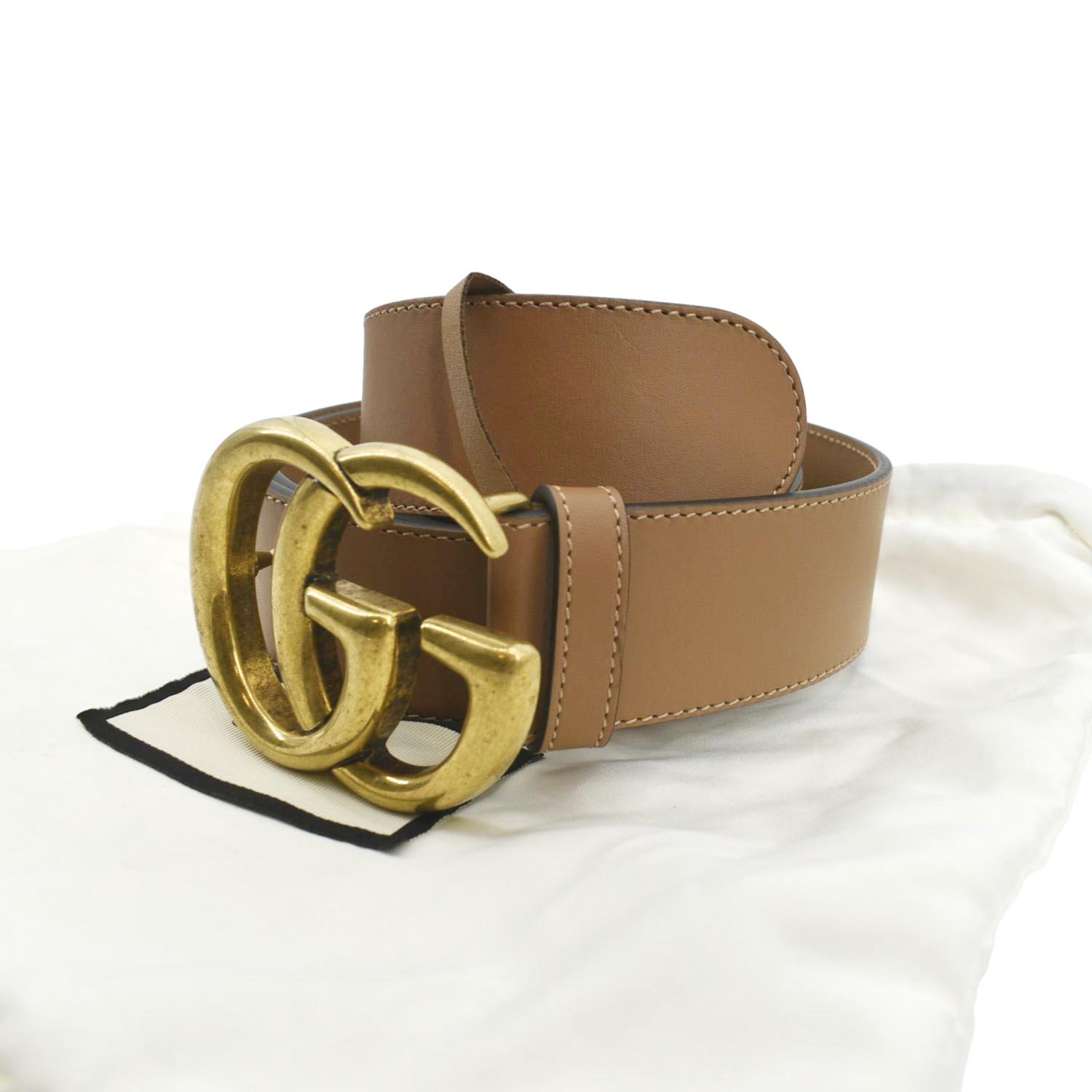 Gucci Style H Buckle Belt 40 Tan detail 2