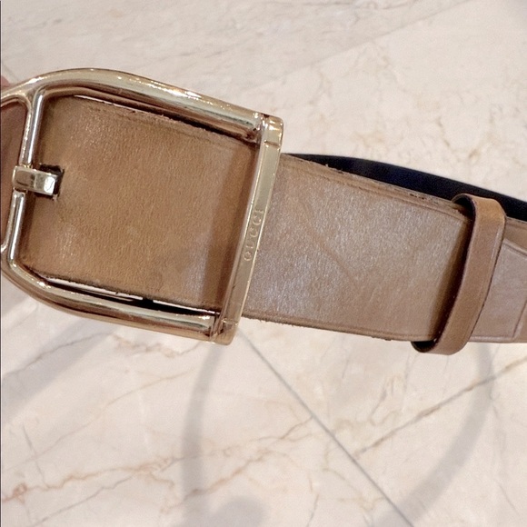 Gucci Style H Buckle Belt 40 Tan detail 3