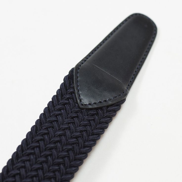 Prada Style Intreccio Belt 41 Navy detail 2