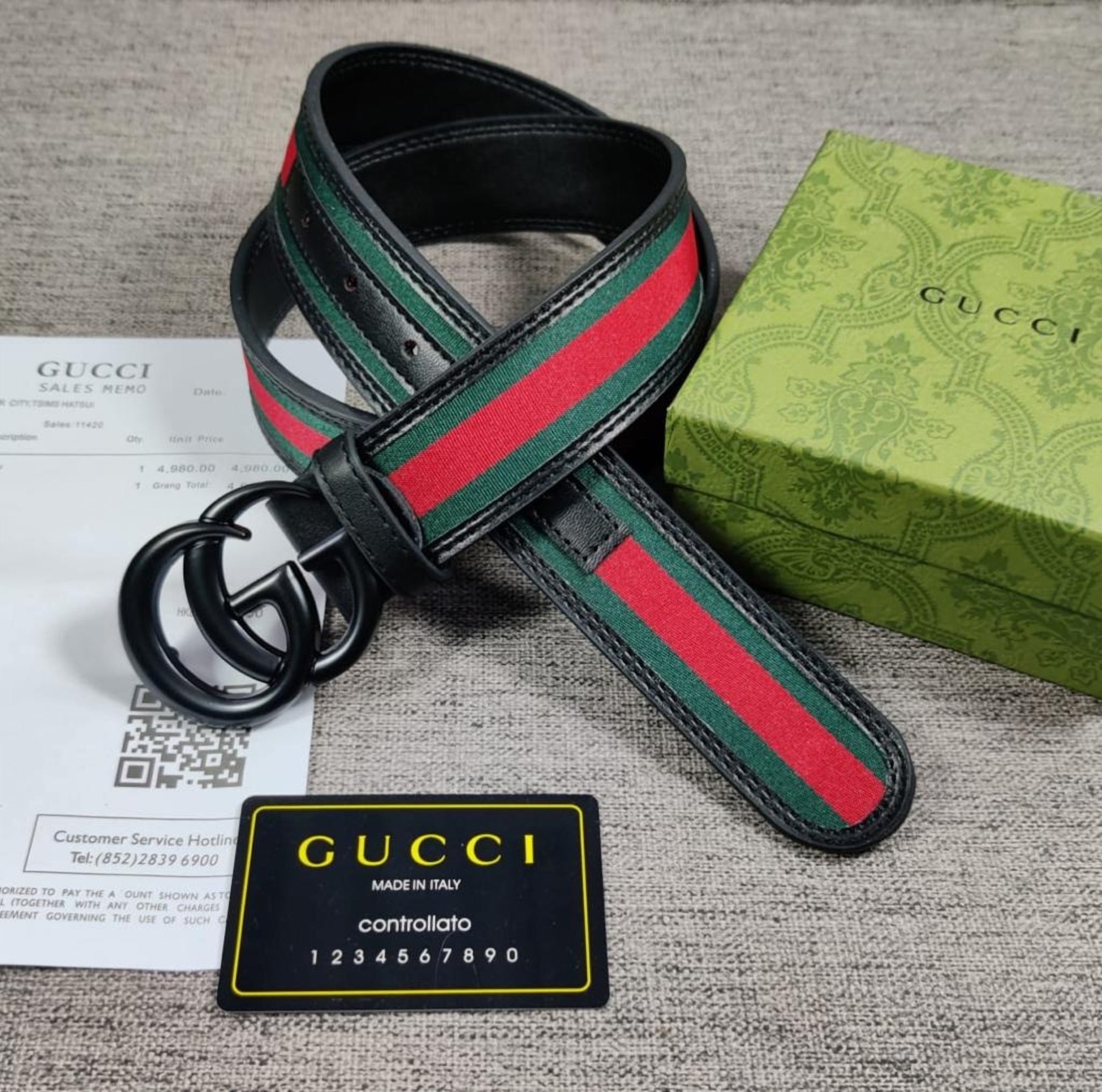 Gucci Style CD Buckle Belt 42 Tan detail 3