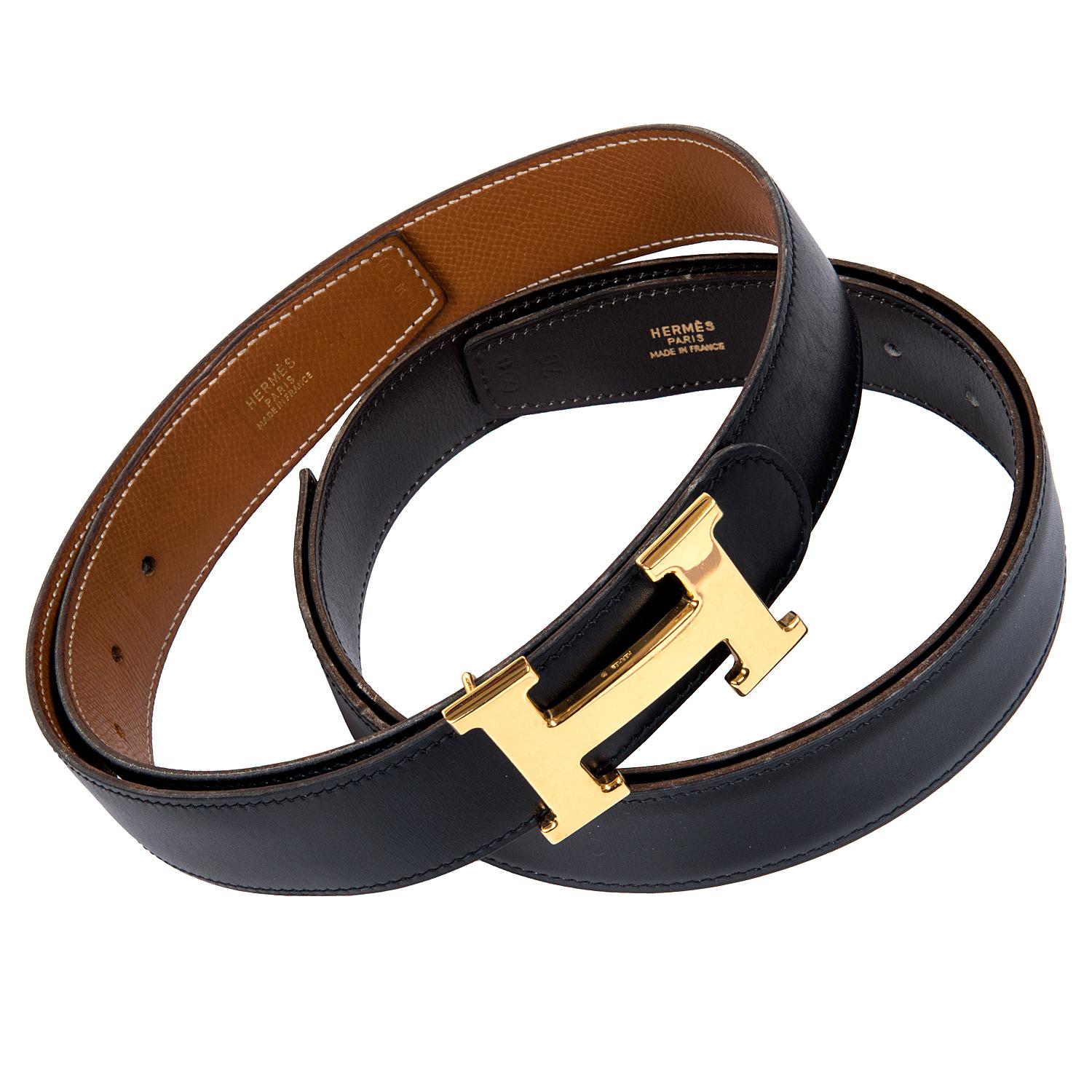 Hermes Style H Buckle Belt 43 Tan detail 3
