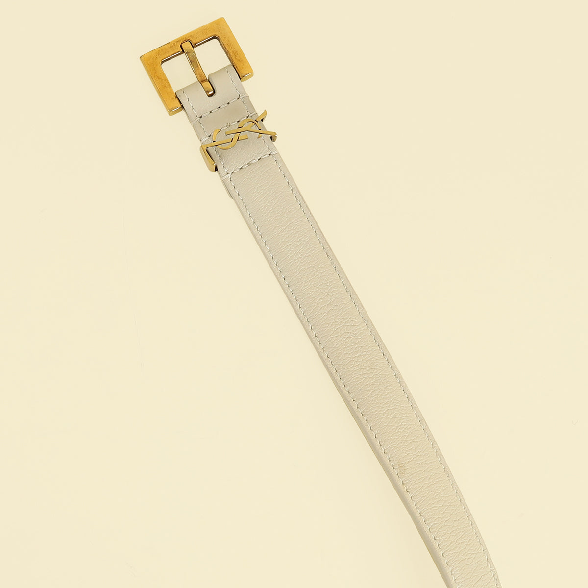 YSL Style CD Buckle Belt 46 White detail 2