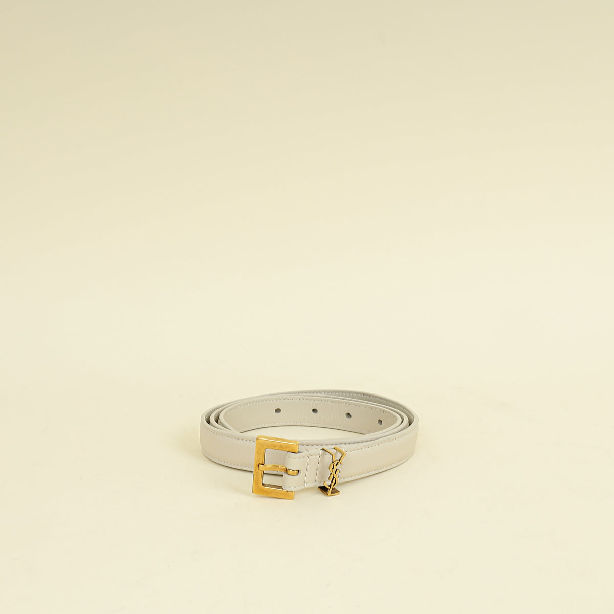 YSL Style CD Buckle Belt 46 White detail 3