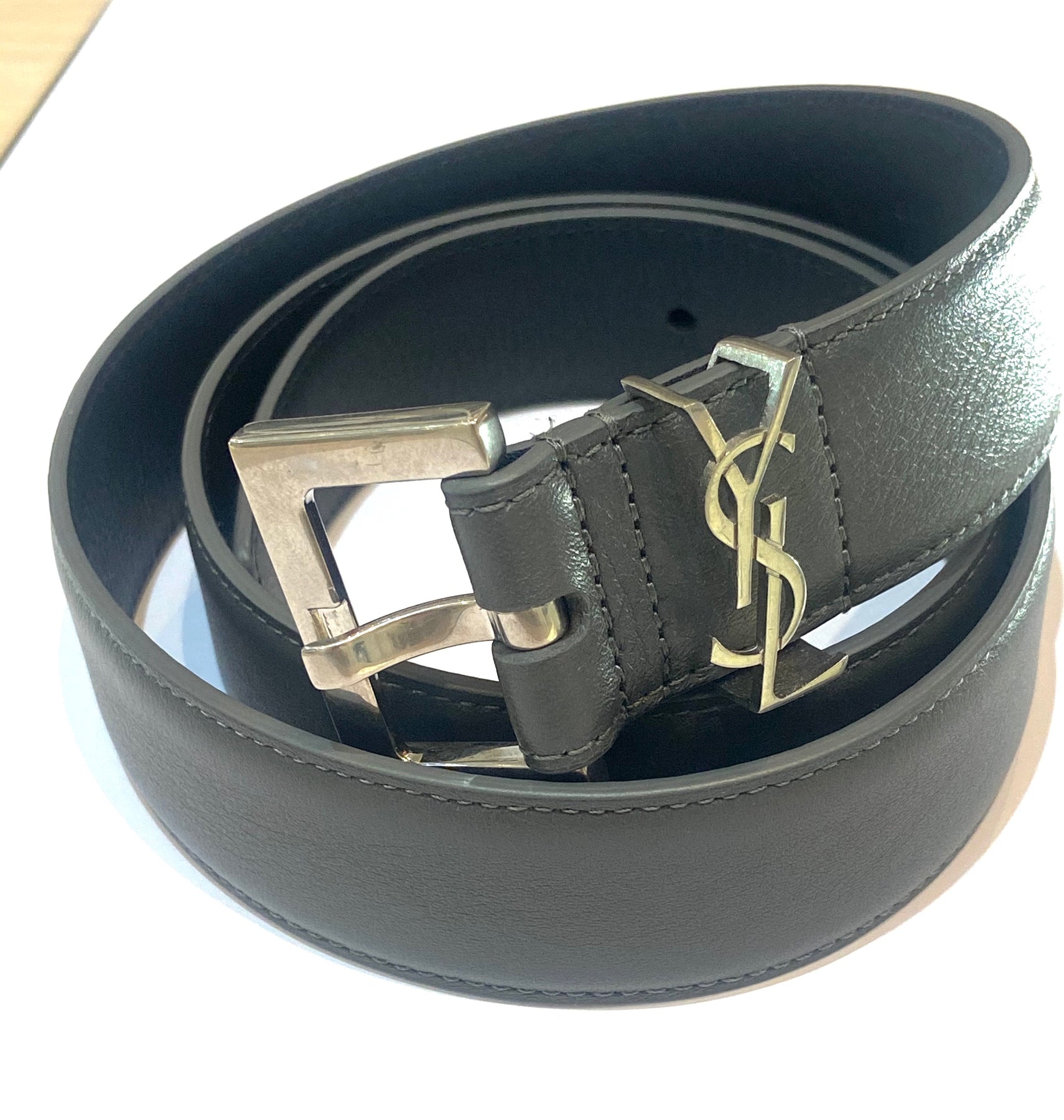 YSL Style CD Buckle Belt 46 White detail 4