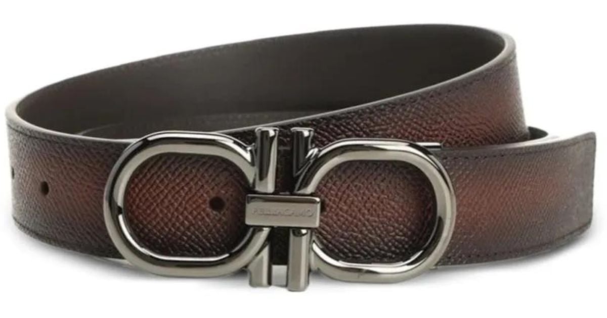 Ferragamo Style GG Buckle Belt 49 Brown detail 2