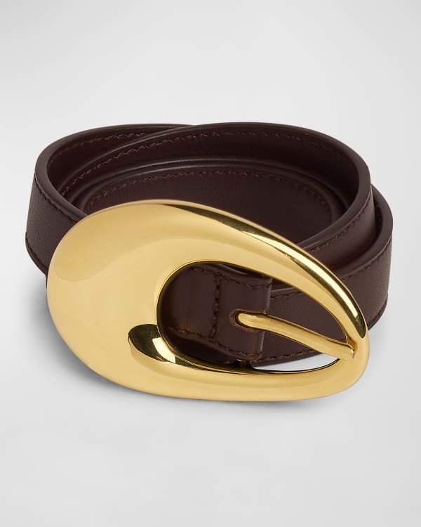 Bottega Style H Buckle Belt 50 Cognac detail 4