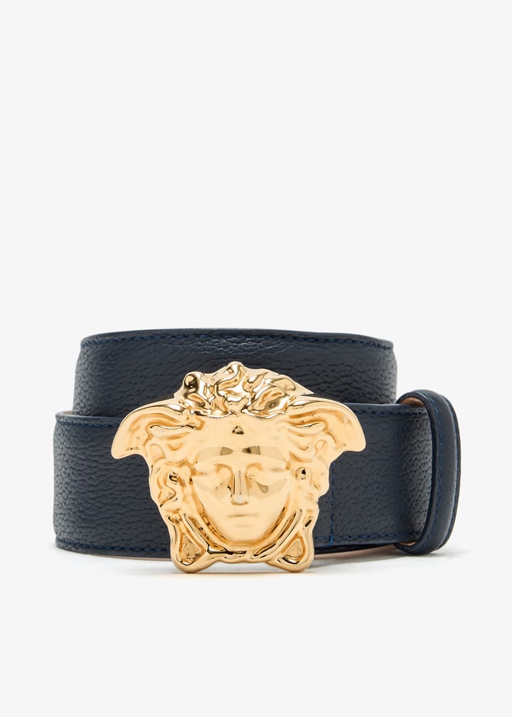 Versace Style Roller Buckle Belt 53 Navy detail 2