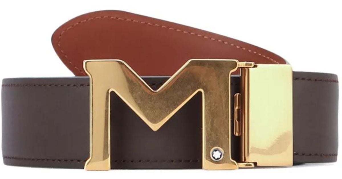 Montblanc Style Logo Plaque Belt 54 Bordeaux detail 2