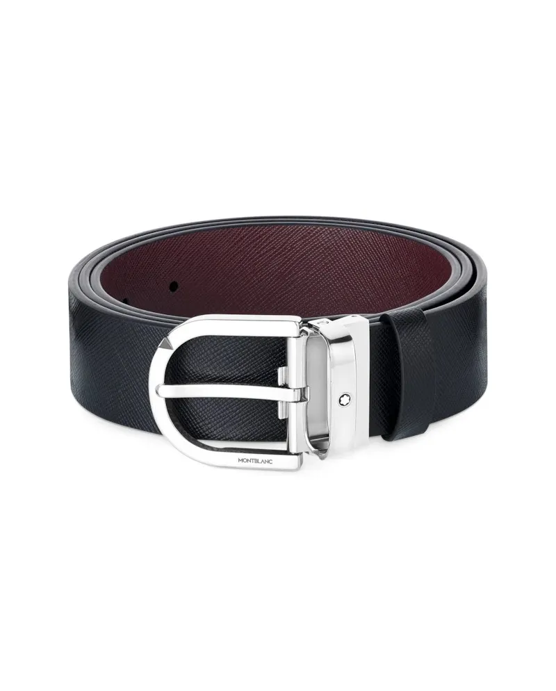 Montblanc Style Logo Plaque Belt 54 Bordeaux detail 4