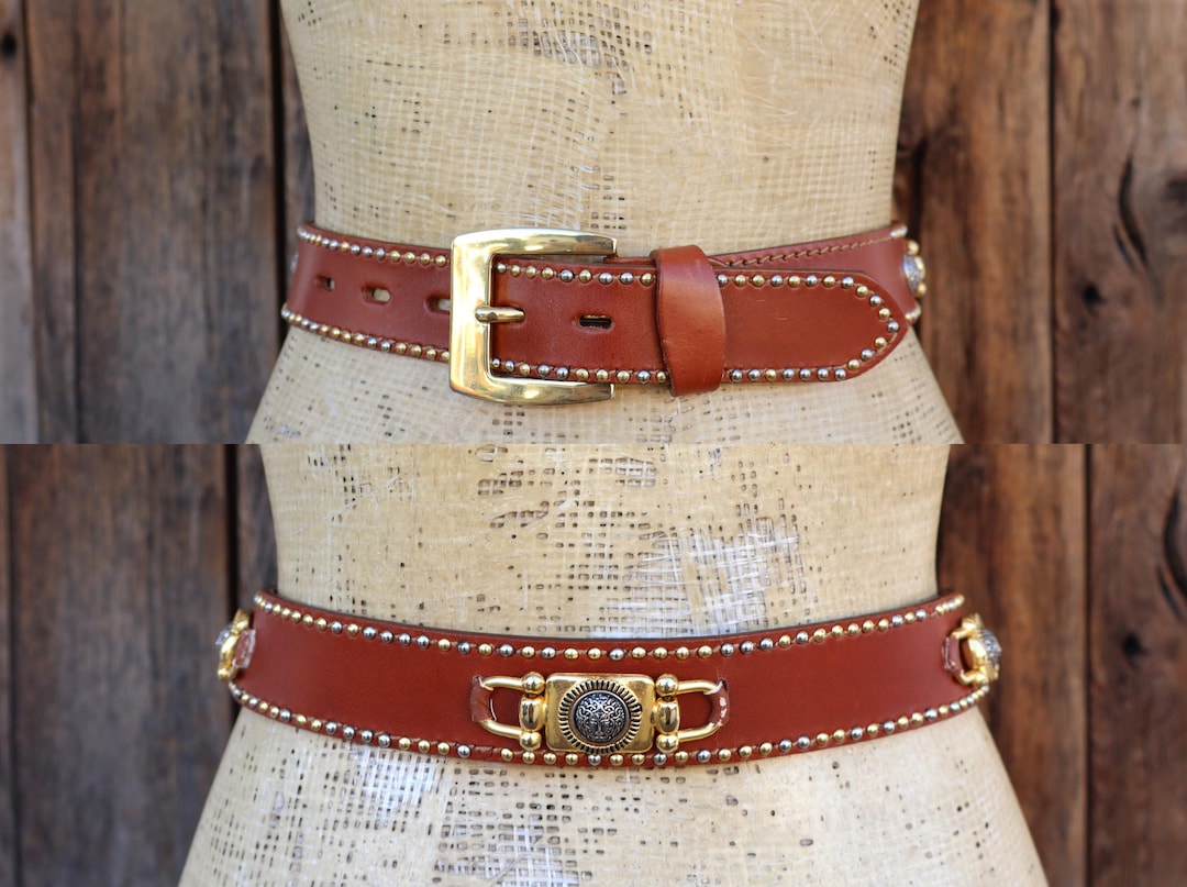 Montblanc Style Medusa Belt 55 Cognac detail 4