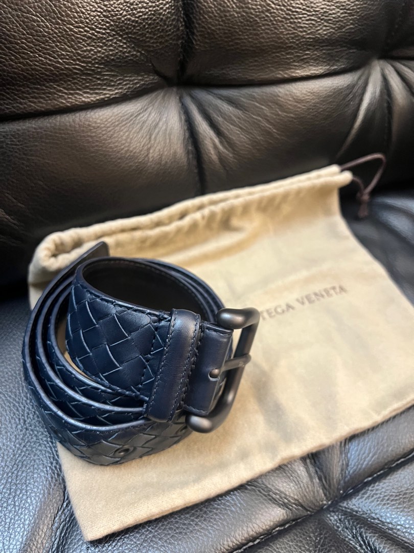 Bottega Style Medusa Belt 56 Navy detail 2