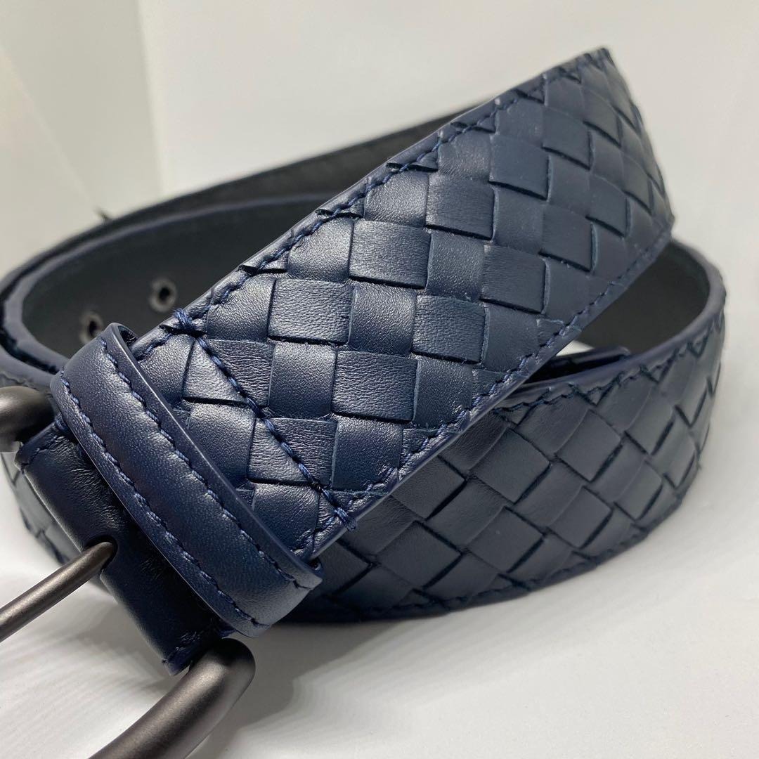 Bottega Style Medusa Belt 56 Navy detail 3