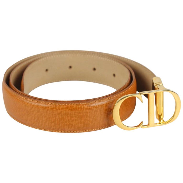 Dior Style GG Buckle Belt 57 Tan detail 4