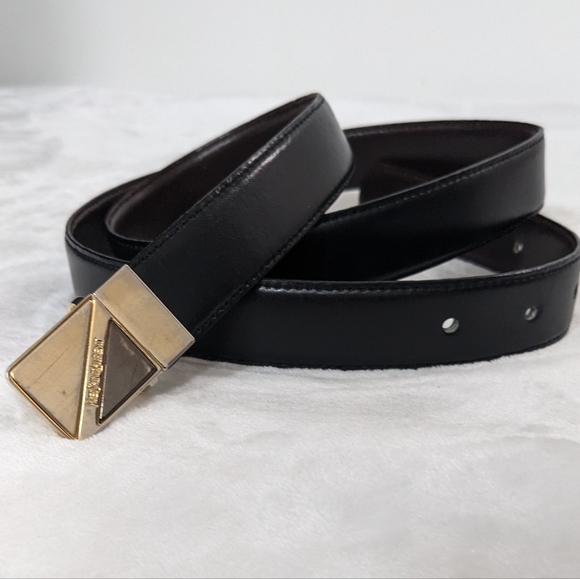 YSL Style H Buckle Belt 64 Reversible Black/Brown detail 2